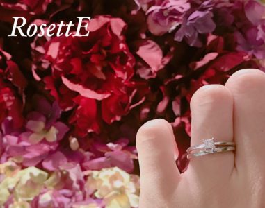 プリンセスカットが珍しい ロゼットrosetteの結婚指輪 婚約指輪