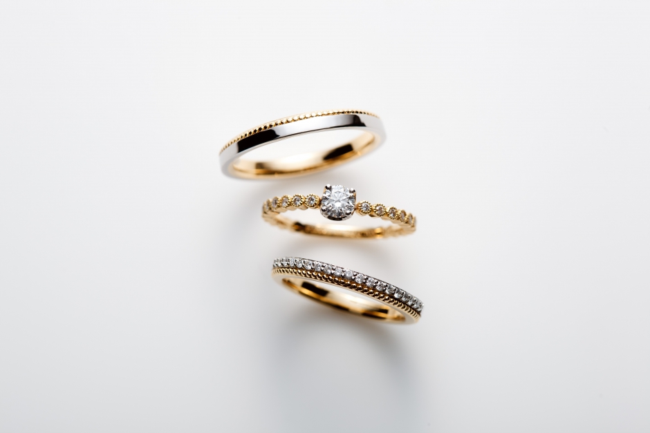 ロゼットの婚約指輪結婚指輪おしゃれでかわいいデザイン6岸和田市