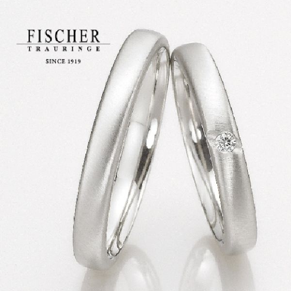 たつの市で人気の結婚指輪FISCHER斜めヘアライン