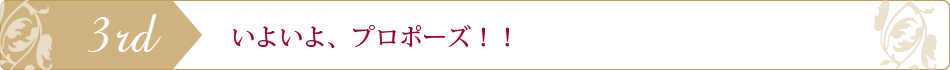 いよいよプロポーズ！