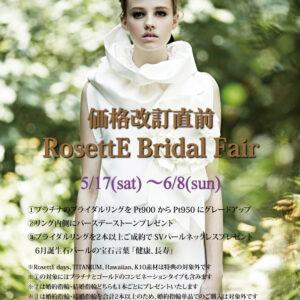 価格改訂直前RosettE Bridal Fair